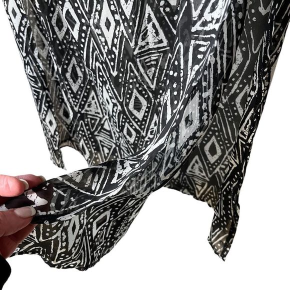 Forever 21 floral maxi skirt black sheer skirt Side Slit - Picture 7 of 7